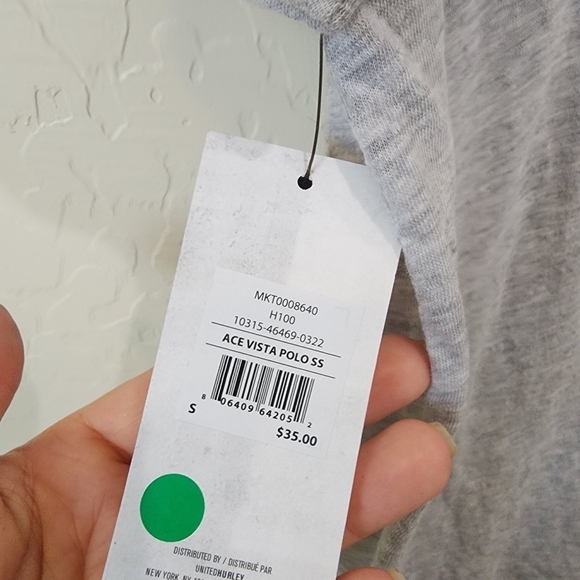 HURLEY Ace Vista SS Polo Short Sleeve Gray Shirt - Picture 4 of 5